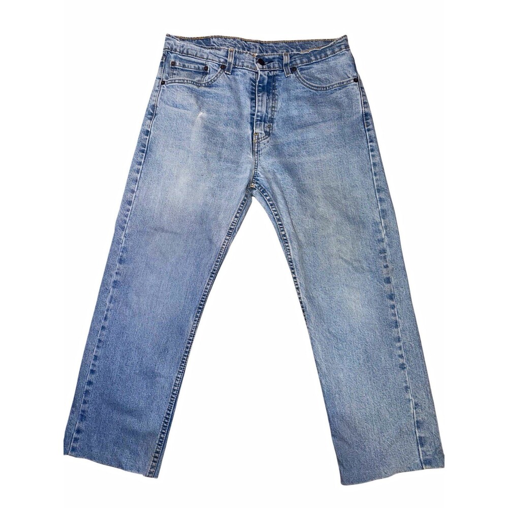 Levi's Men's Blue Light Wash Straight Leg Regular Fit Mid Rise Denim Jeans